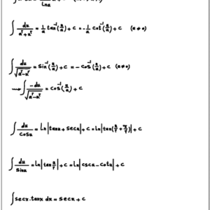 همه انتگرال های مهم و کاربردی